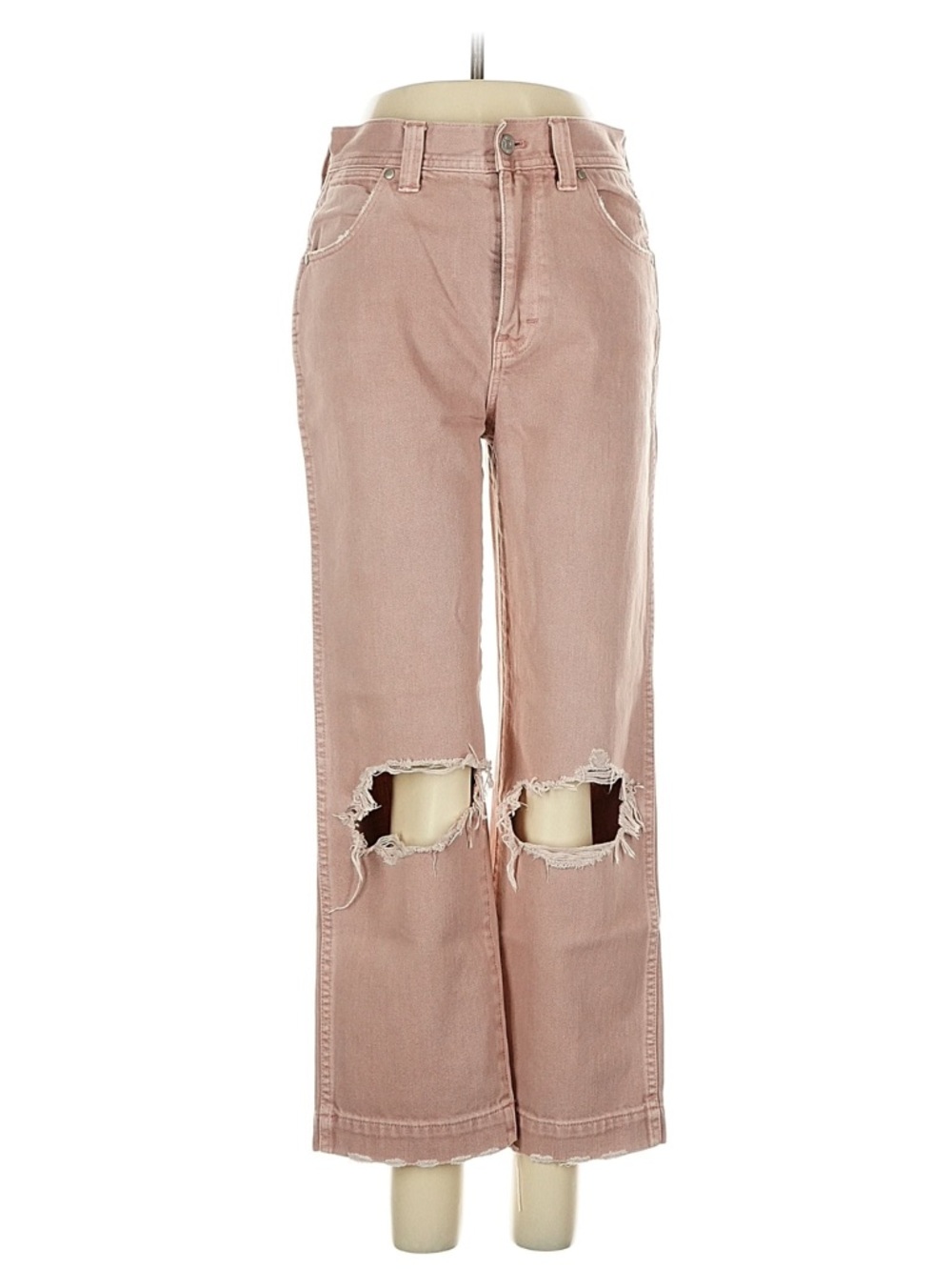 Madewell Dusty Rose Distressed Ankle Jeans